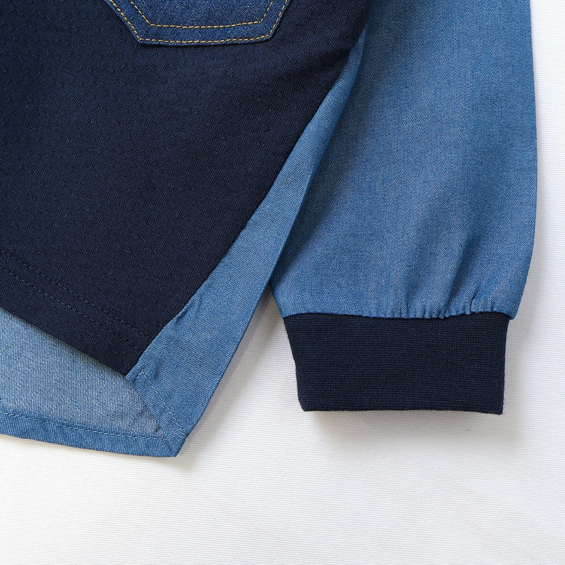 デザインポケット付きデニム切替Tシャツ【ZOOMICズーミック】