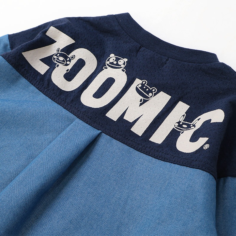 デザインポケット付きデニム切替Tシャツ【ZOOMICズーミック】