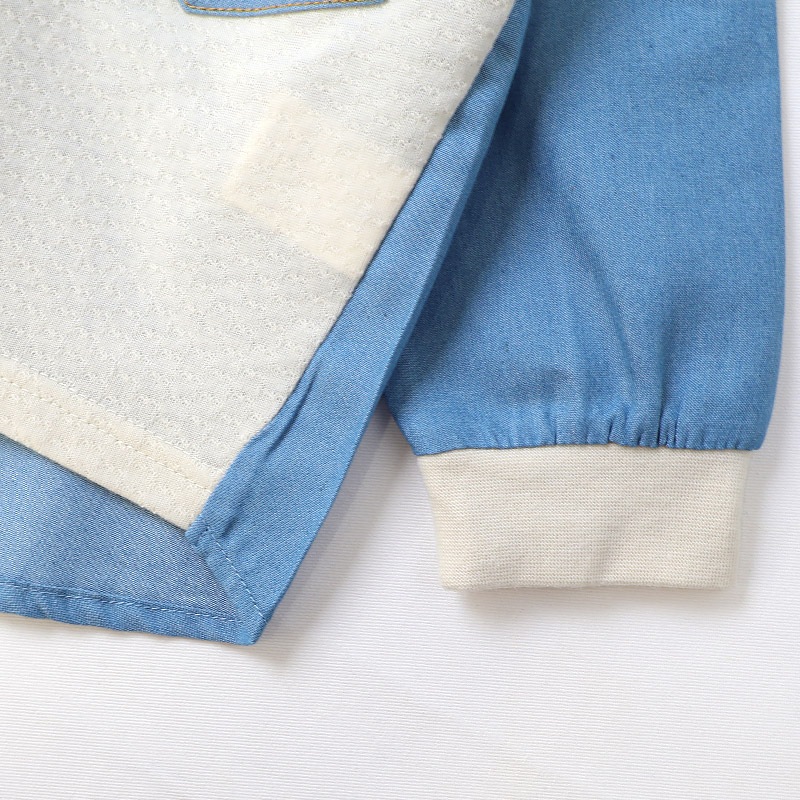 デザインポケット付きデニム切替Tシャツ【ZOOMICズーミック】