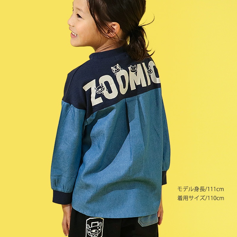 デザインポケット付きデニム切替Tシャツ【ZOOMICズーミック】
