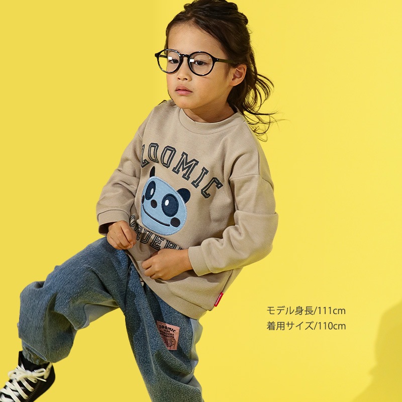 デニムアップリケトレーナー【ZOOMICズーミック】