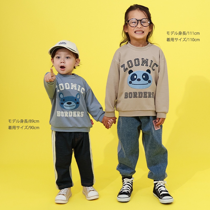 デニムアップリケトレーナー【ZOOMICズーミック】