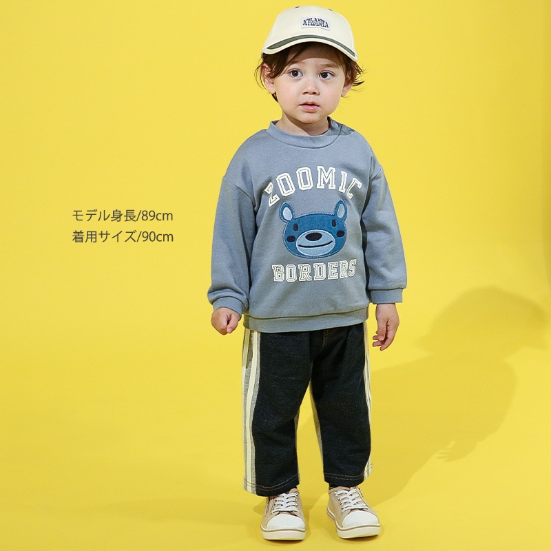 デニムアップリケトレーナー【ZOOMICズーミック】