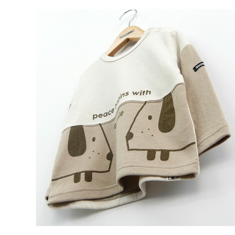 子供服 トップス ズードッグ 切替 長袖 Tシャツ(80-130cm)【ZOODOG】 キッズ ベビー ベビー服 かわいい わんこ ワンちゃん 二次加工 男の子 ブランド ファッション ブランド ファッションポイント消化