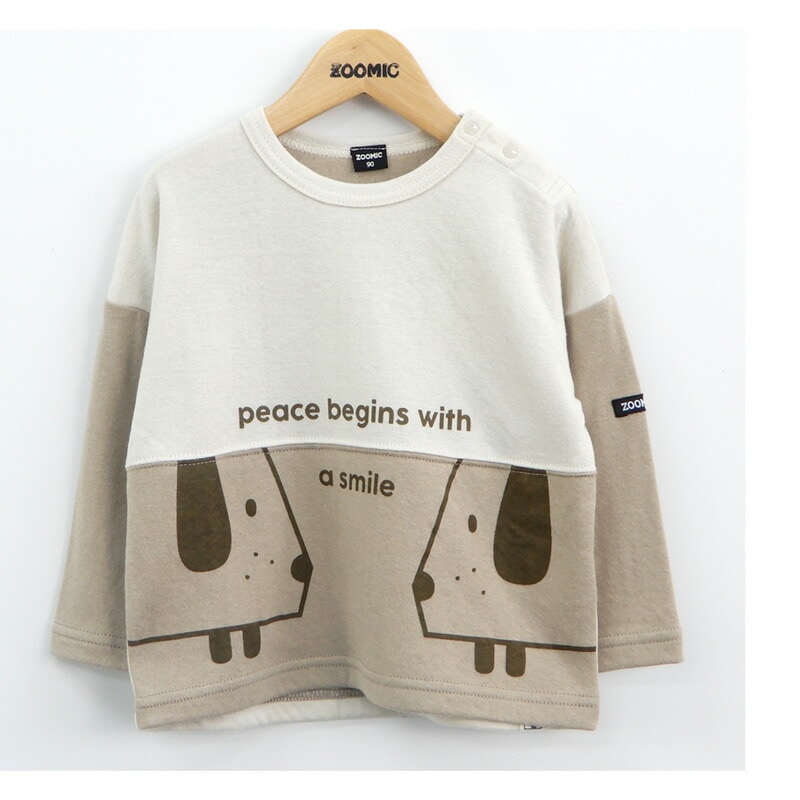子供服 トップス ズードッグ 切替 長袖 Tシャツ(80-130cm)【ZOODOG】 キッズ ベビー ベビー服 かわいい わんこ ワンちゃん 二次加工 男の子 ブランド ファッション ブランド ファッションポイント消化