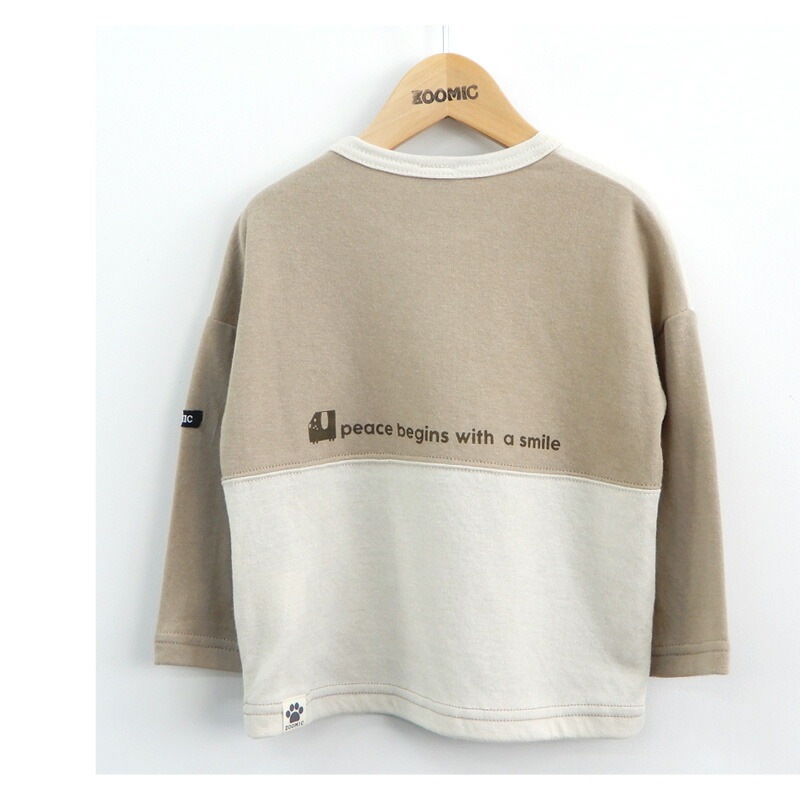 子供服 トップス ズードッグ 切替 長袖 Tシャツ(80-130cm)【ZOODOG】 キッズ ベビー ベビー服 かわいい わんこ ワンちゃん 二次加工 男の子 ブランド ファッション ブランド ファッションポイント消化