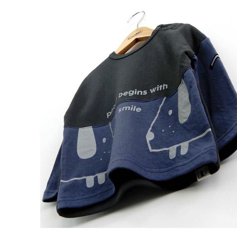 子供服 トップス ズードッグ 切替 長袖 Tシャツ(80-130cm)【ZOODOG】 キッズ ベビー ベビー服 かわいい わんこ ワンちゃん 二次加工 男の子 ブランド ファッション ブランド ファッションポイント消化