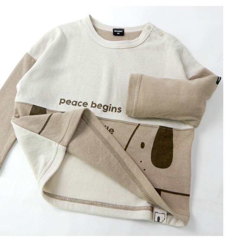 子供服 トップス ズードッグ 切替 長袖 Tシャツ(80-130cm)【ZOODOG】 キッズ ベビー ベビー服 かわいい わんこ ワンちゃん 二次加工 男の子 ブランド ファッション ブランド ファッションポイント消化