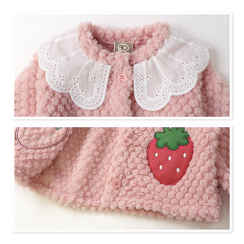 【ご予約受付中】 2026年 キッズ ベビー 新春福袋 6点セット フリースジャケット ロンT 長袖Tシャツ ジャンパースカート ジャンスカ 裏毛 パンツ 保温保冷バッグ 【UZULAND ウズランド】 ハッピーバッグ 苺 いちご フルーツ 女の子 ガールズ 80 90 95 100 110 120 130