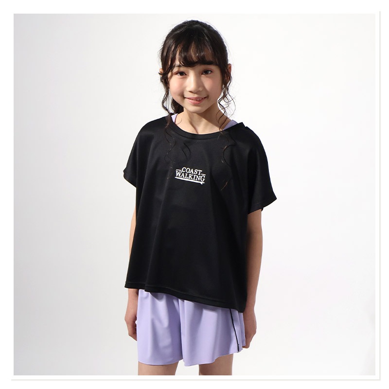 キッズ セパレート水着 女の子 3点セット 水着 半袖 タンクトップ UV加工 UPF50+ スイムウェア コーディネート 3枚セット ストレッチ 子供水着 キッズ水着 ロゴ プリント ガールズ ラッシュガード プール スイミング スクール 夏 120 130 140 150 160