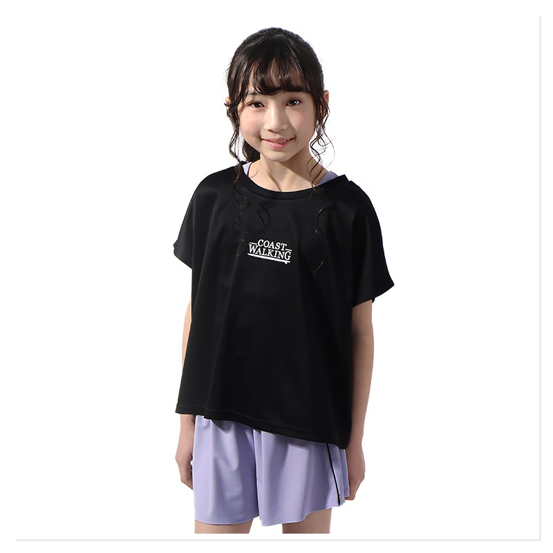 キッズ セパレート水着 女の子 3点セット 水着 半袖 タンクトップ UV加工 UPF50+ スイムウェア コーディネート 3枚セット ストレッチ 子供水着 キッズ水着 ロゴ プリント ガールズ ラッシュガード プール スイミング スクール 夏 120 130 140 150 160