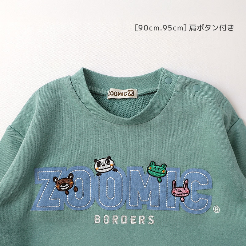 ロゴアップリケ付きデニム切替トレーナー【ZOOMICズーミック】