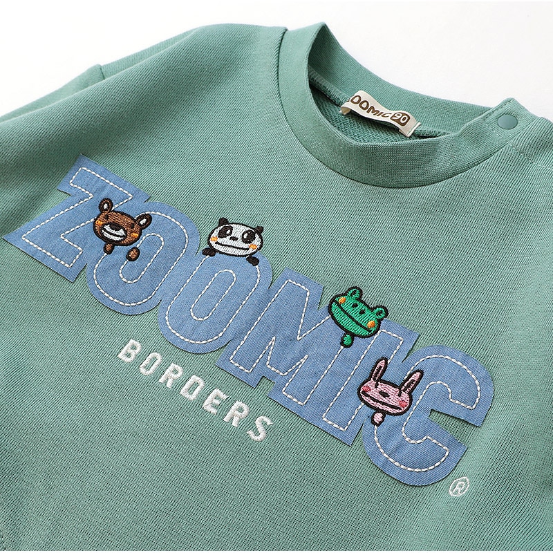 ロゴアップリケ付きデニム切替トレーナー【ZOOMICズーミック】