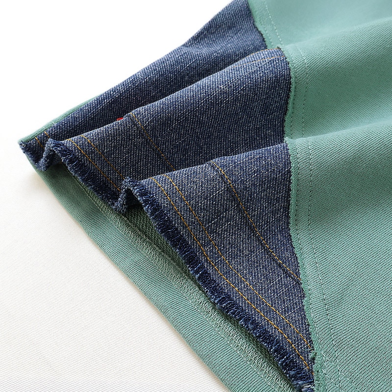 ロゴアップリケ付きデニム切替トレーナー【ZOOMICズーミック】