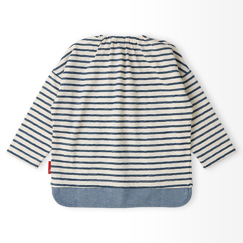 グリーンアップル/バナナのボーダー長袖Tシャツ【フルーツ天国】