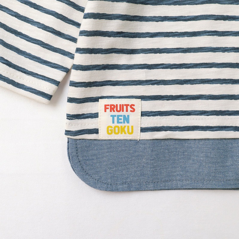 グリーンアップル/バナナのボーダー長袖Tシャツ【フルーツ天国】