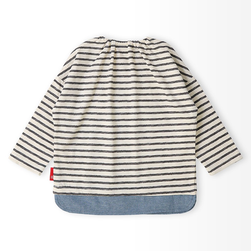 グリーンアップル/バナナのボーダー長袖Tシャツ【フルーツ天国】