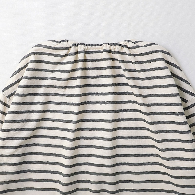 グリーンアップル/バナナのボーダー長袖Tシャツ【フルーツ天国】