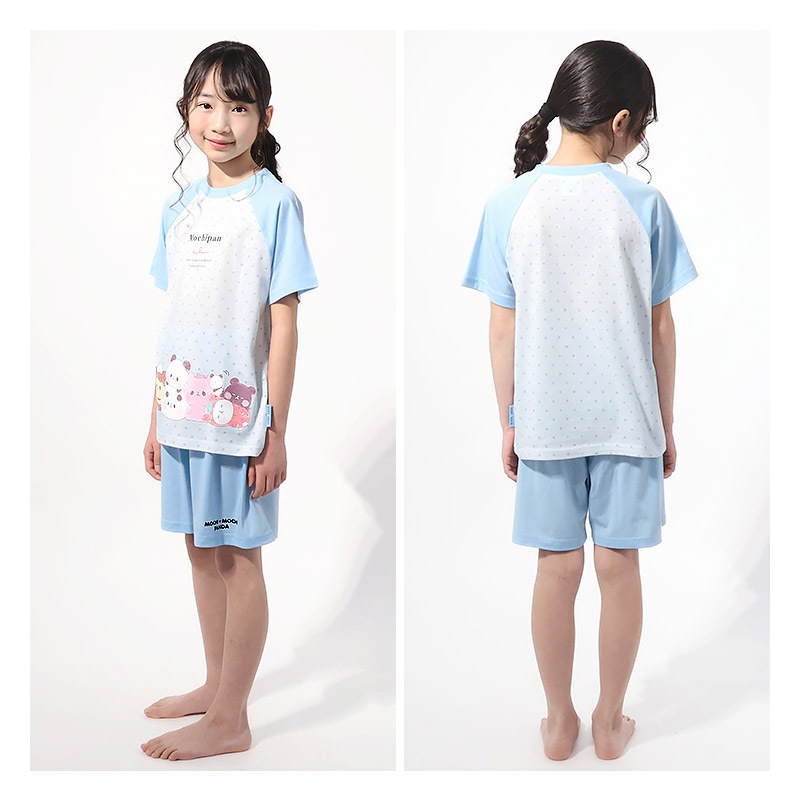 【キラピチ4月号掲載】 もちもちぱんだ パジャマ キッズ 半袖 女の子 上下セット ルームウェア 子供服 キャラクター コラボ 総柄 プリント 可愛い 2点セット 天竺 カットソー Tシャツ ショートパンツ ガールズ 部屋着 寝間着 お昼寝 120 130 140 150 160 ギフト プレゼント
