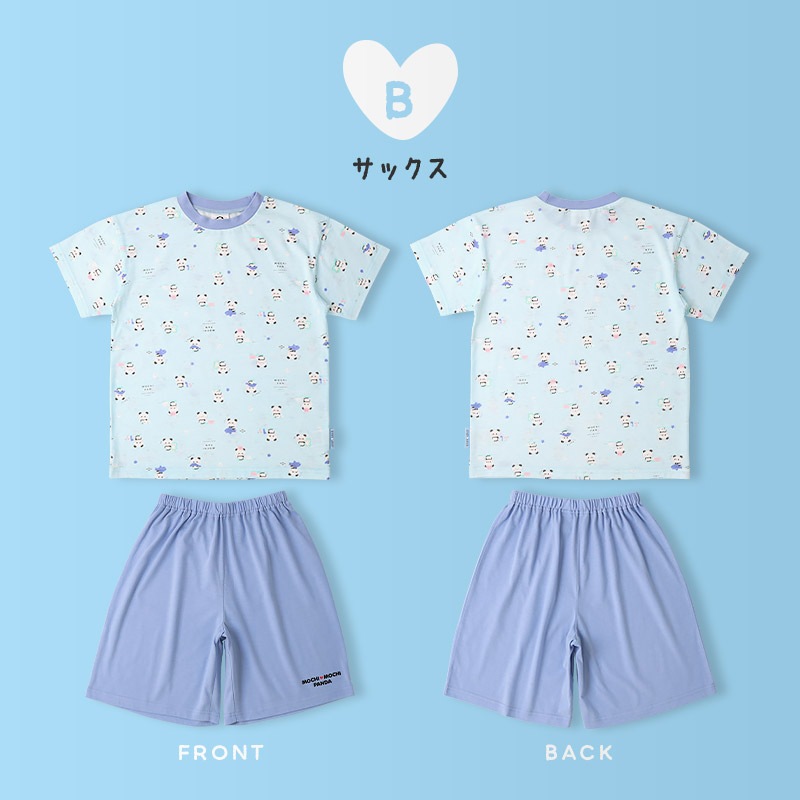 【キラピチ4月号掲載】 もちもちぱんだ パジャマ キッズ 半袖 女の子 上下セット ルームウェア 子供服 キャラクター コラボ 総柄 プリント 可愛い 2点セット 天竺 カットソー Tシャツ ショートパンツ ガールズ 部屋着 寝間着 お昼寝 120 130 140 150 160 ギフト プレゼント
