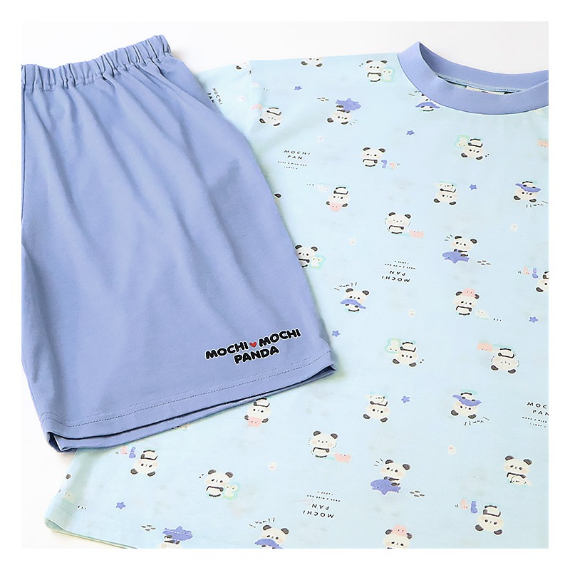 【キラピチ4月号掲載】 もちもちぱんだ パジャマ キッズ 半袖 女の子 上下セット ルームウェア 子供服 キャラクター コラボ 総柄 プリント 可愛い 2点セット 天竺 カットソー Tシャツ ショートパンツ ガールズ 部屋着 寝間着 お昼寝 120 130 140 150 160 ギフト プレゼント