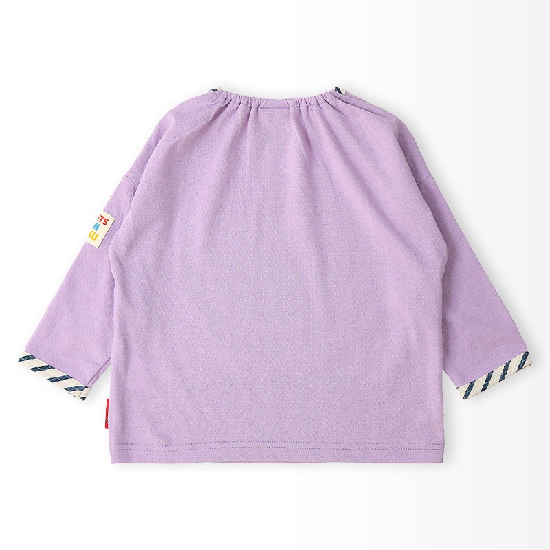 グリーンアップル/バナナのアップリケ長袖Tシャツ【フルーツ天国】