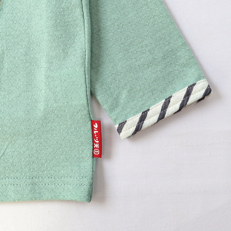 グリーンアップル/バナナのアップリケ長袖Tシャツ【フルーツ天国】