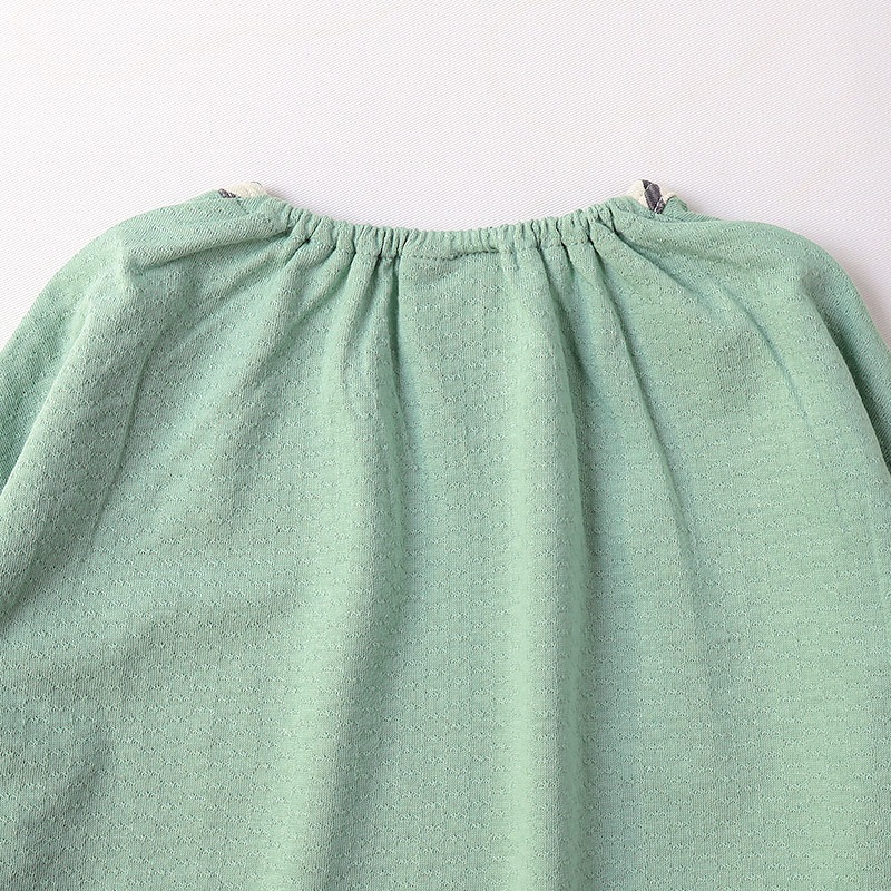 グリーンアップル/バナナのアップリケ長袖Tシャツ【フルーツ天国】