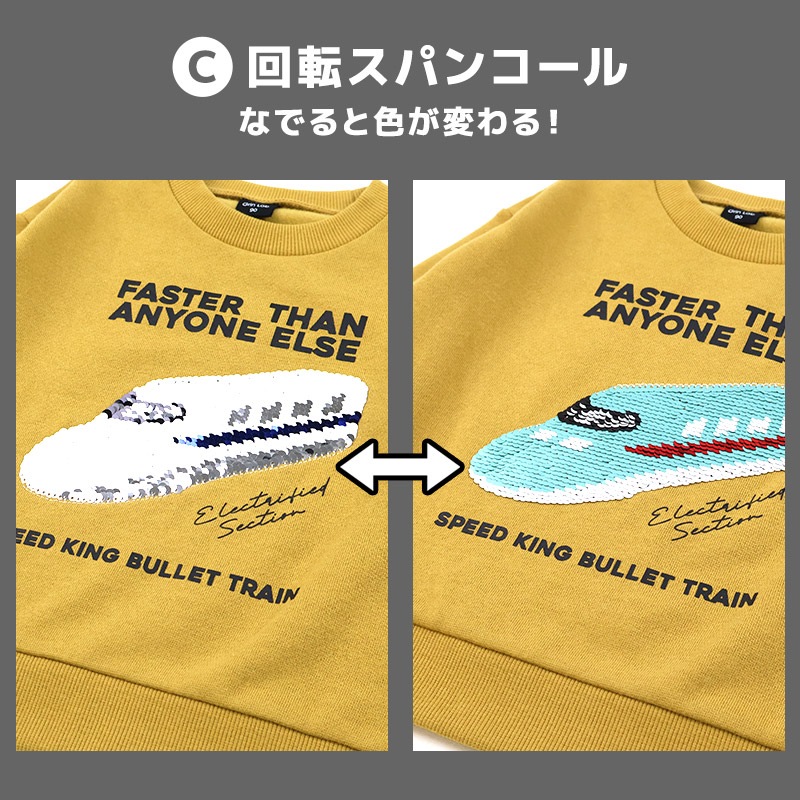 キッズ トレーナー 長袖 裏起毛 ニットフリース 男の子 ( 80-130cm ) GrinLab グリンラボ トップス スウェット インナー ベビー 80cm 90cm 95cm 100cm 110cm 120cm 130cm 恐竜 重機 車 新幹線 パトカー ワッペン スパンコール 発泡プリント ブロック デザイン 保温 暖かい