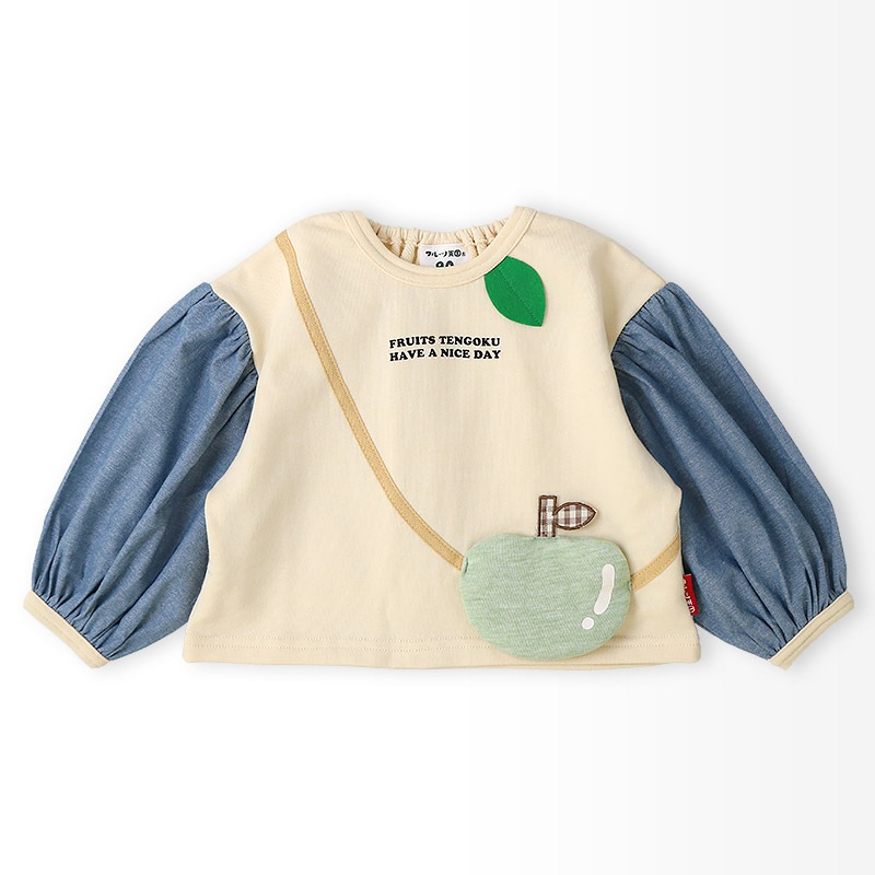 グリーンアップル/イチゴのポシェット風トレーナー【フルーツ天国】