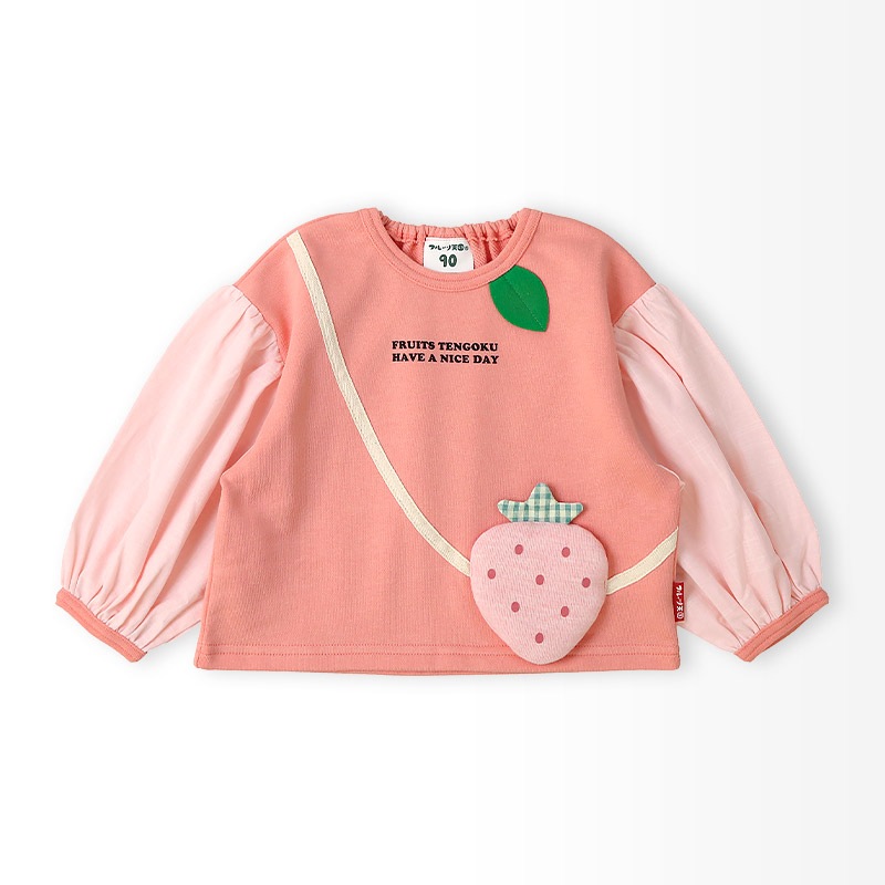 グリーンアップル/イチゴのポシェット風トレーナー【フルーツ天国】