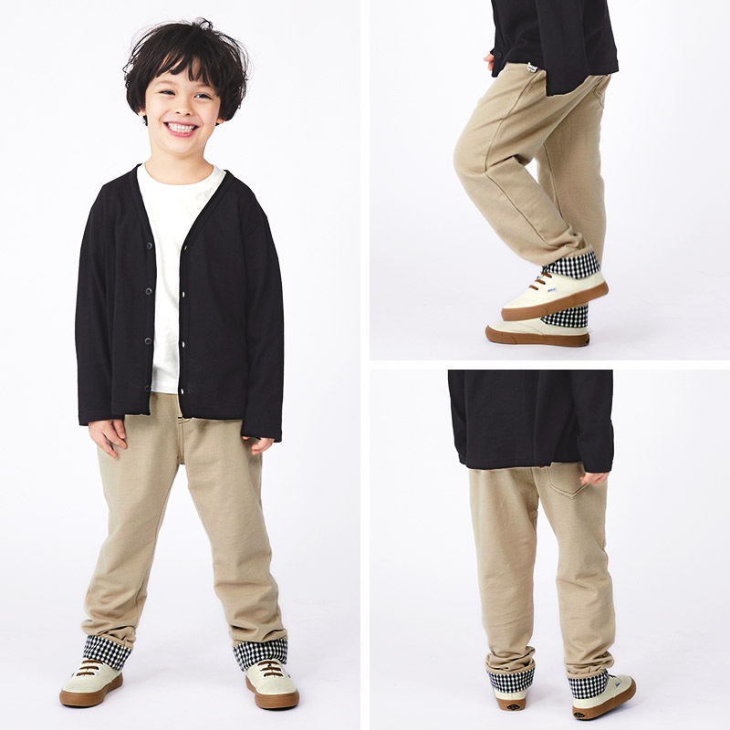 パンツ キッズ ニットデニム 10分丈 子供服 ボトムス チェック