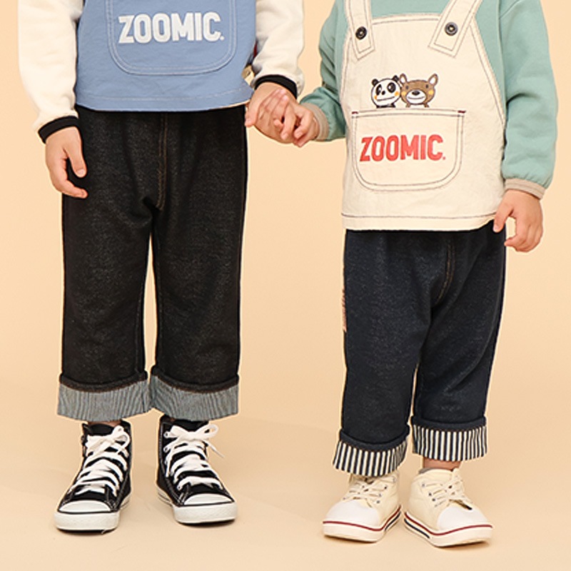 ストライプ折り返し7分丈パンツ【ZOOMICズーミック】