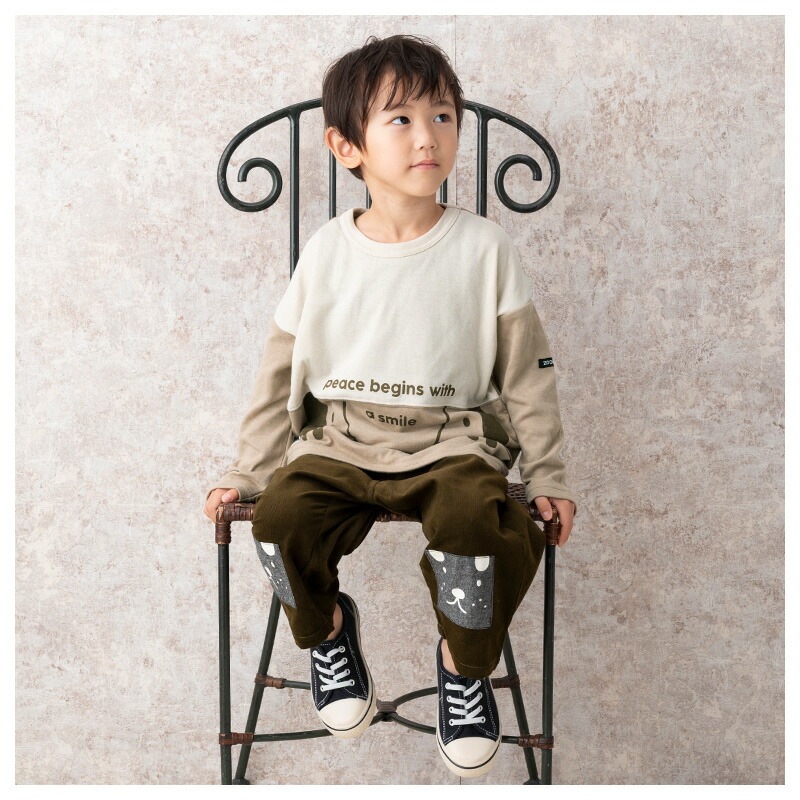 子供服 ボトムス ズードッグ シャツコール７分丈パンツ ( 80-130cm)【ZOODOG】 キッズ ベビー ベビー服 かわいい わんこ ワンちゃん 二次加工 男の子 男子 男児 ブランド ファッション ブランド ファッション