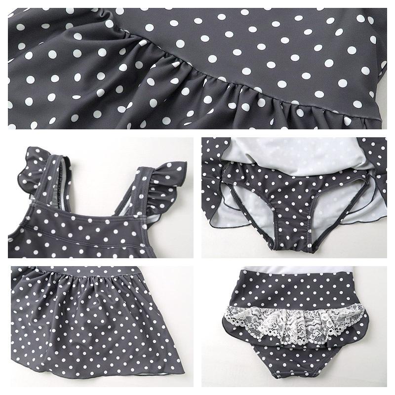 キッズ 水着 女の子 ワンピース パンツ一体型 UV加工 UPF50+ ( 100-130cm ) ワンピース水着 子供水着 スイムウェア 女児水着 フリル リボン レース 花 かわいい 可愛い プール スイミング スクール 夏 レジャー 100cm 110cm 120cm 130cm 海 海水浴 OP