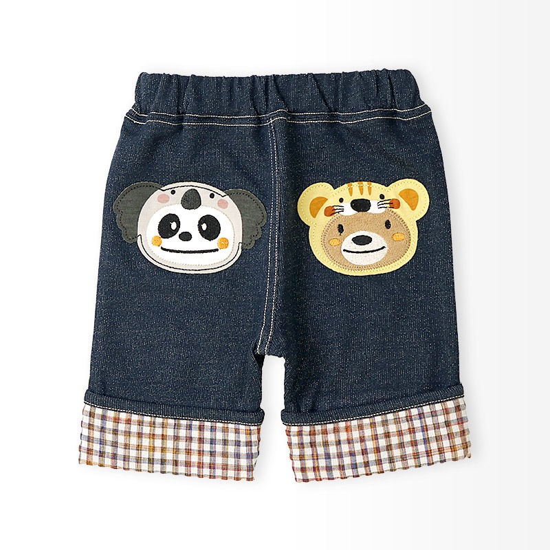 アニマルアップリケ刺繍ロールアップハーフパンツ【ZOOMICズーミック】