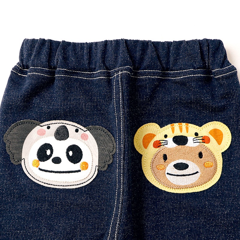 アニマルアップリケ刺繍ロールアップハーフパンツ【ZOOMICズーミック】