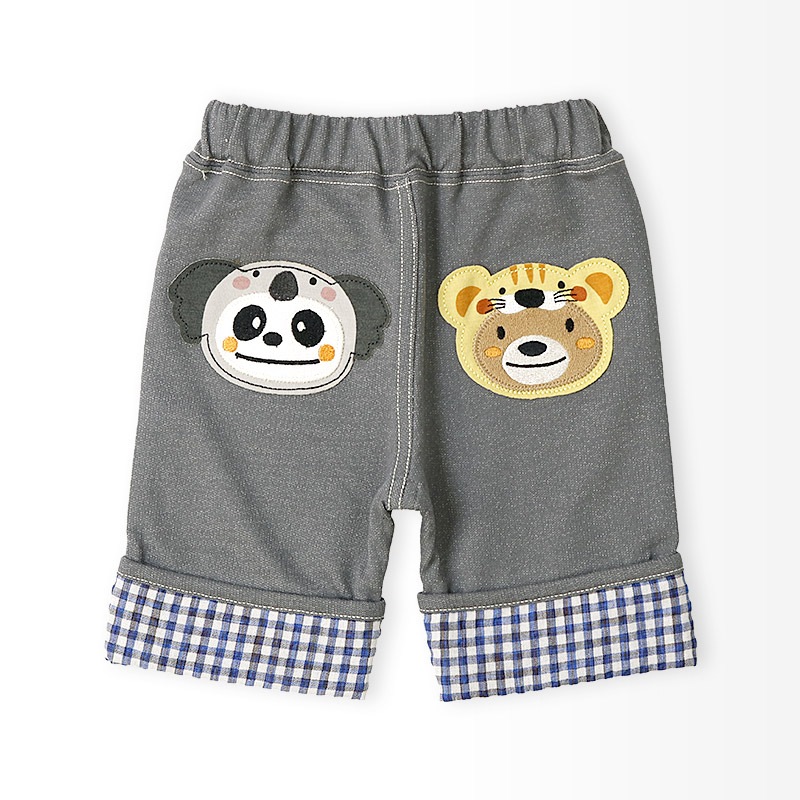 アニマルアップリケ刺繍ロールアップハーフパンツ【ZOOMICズーミック】