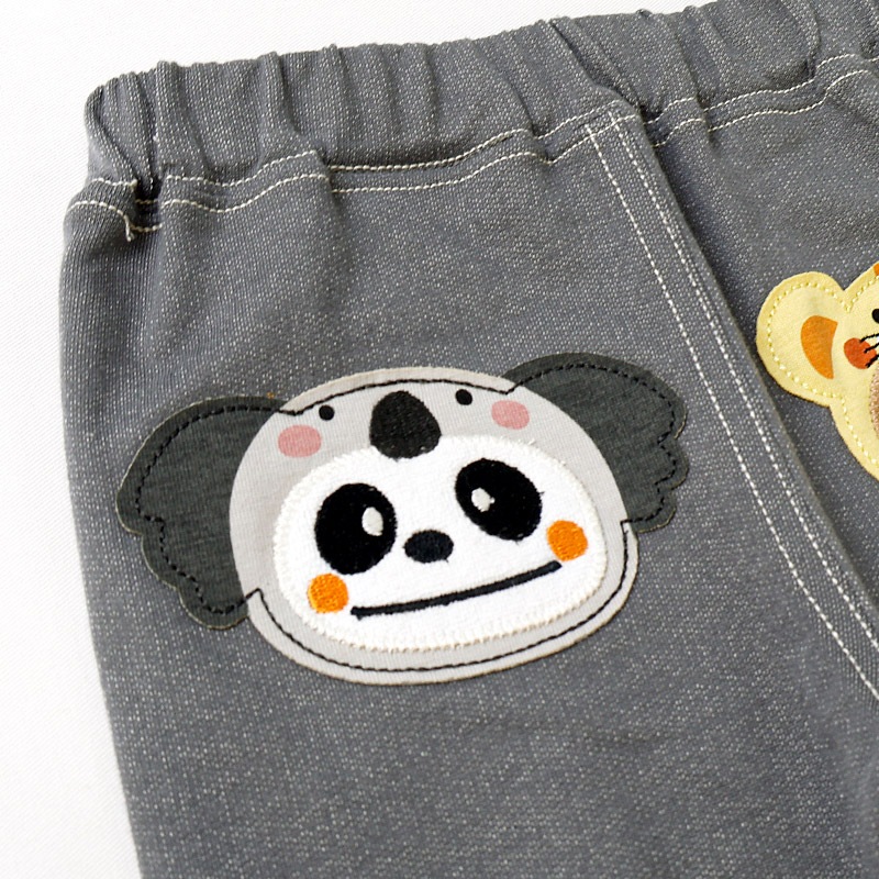 アニマルアップリケ刺繍ロールアップハーフパンツ【ZOOMICズーミック】