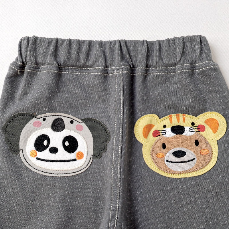 アニマルアップリケ刺繍ロールアップハーフパンツ【ZOOMICズーミック】
