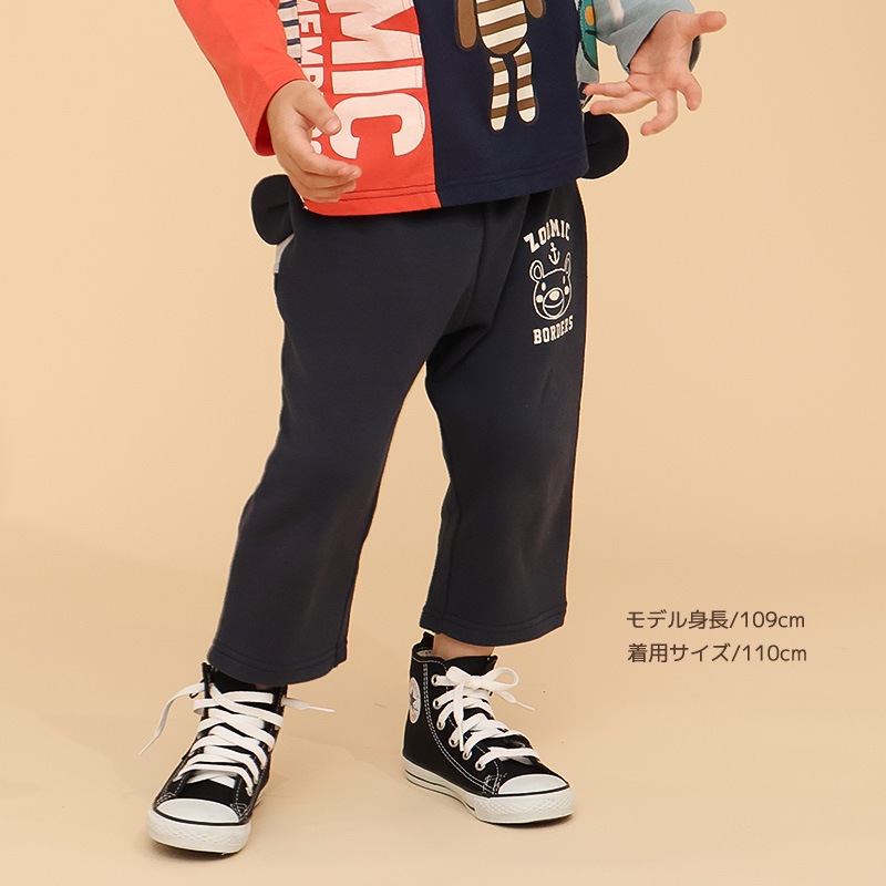 耳付きフェイス刺繍パンツ【ZOOMICズーミック】