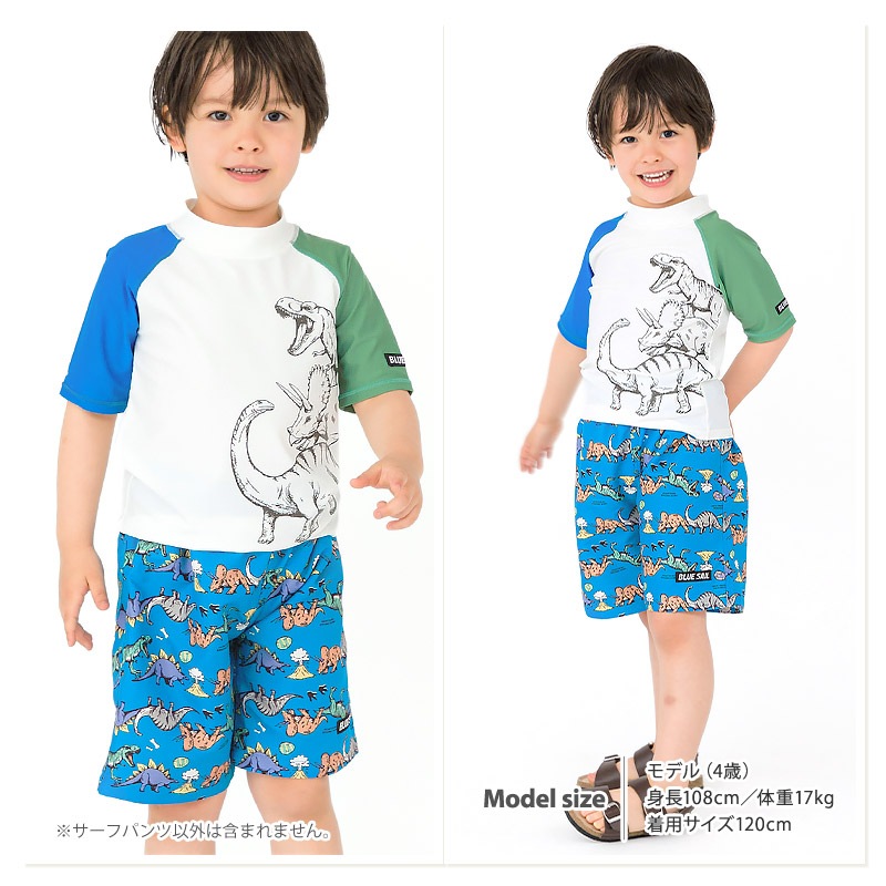 子供 水着 サーフパンツ スイムパンツ 男の子 UV加工 UPF50+ ( 100-130cm ) キッズ スイムウェア 子供用 UVカット 水泳パンツ 海パン プール 海水浴 水遊び 川遊び 夏 恐竜 ダイナソー サメ シャーク フード バナナ 動物 100cm 110cm 120cm 130cm