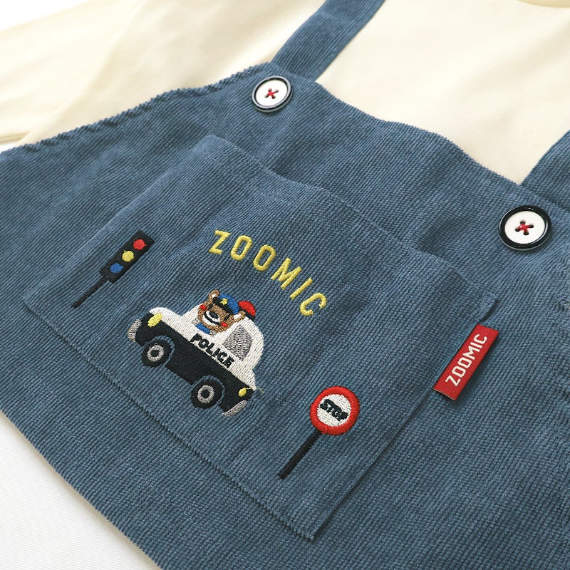 コーデュロイオーバーオール風ロンT【ZOOMICズーミック】