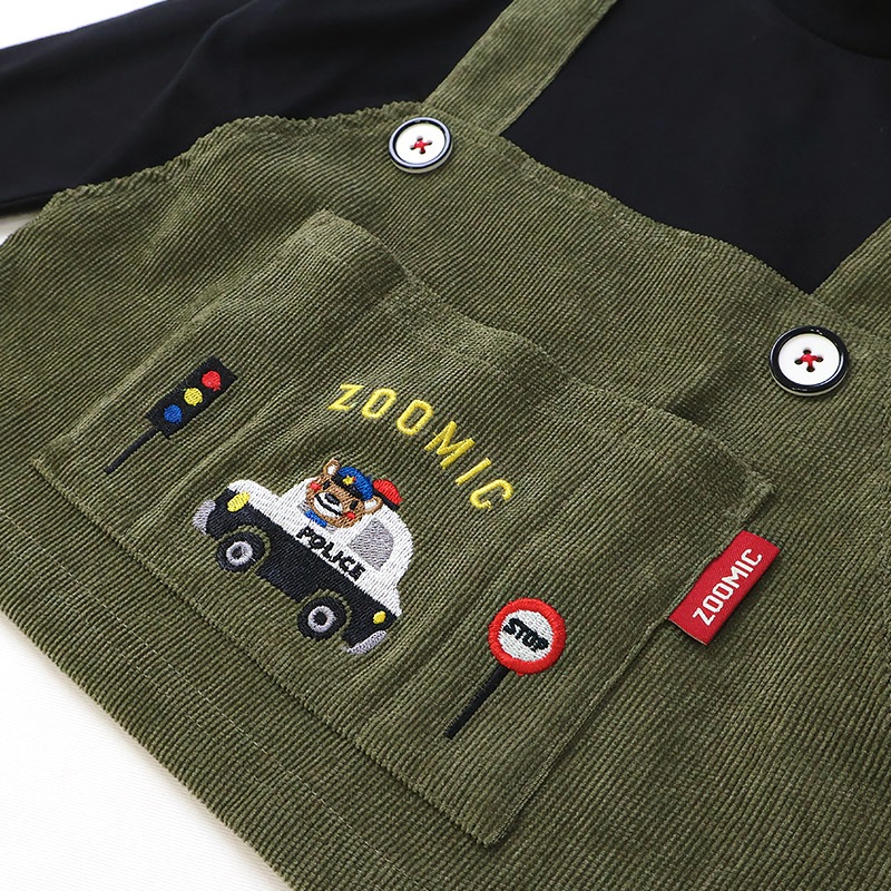 コーデュロイオーバーオール風ロンT【ZOOMICズーミック】