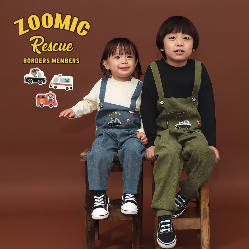 コーデュロイオーバーオール風ロンT【ZOOMICズーミック】