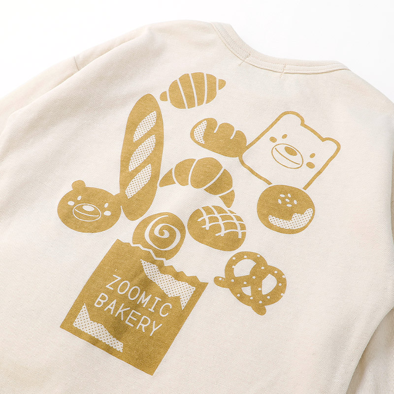 ふっくらメロンパン長袖Tシャツ|80-130cm【 ZOOMIC ズーミック パン屋シリーズ 】