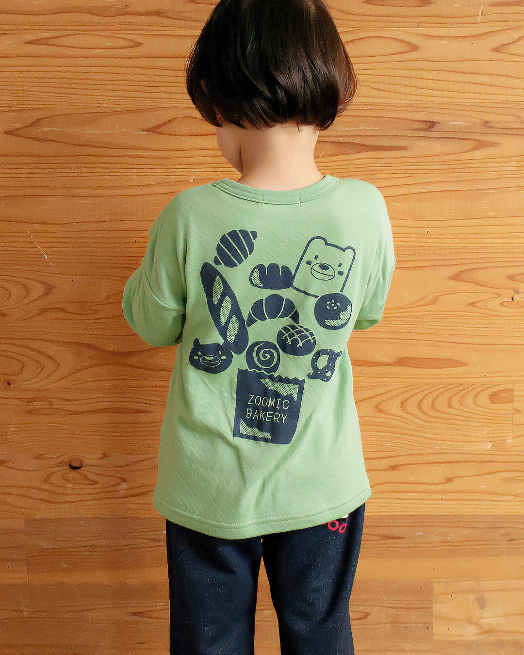 ふっくらメロンパン長袖Tシャツ|80-130cm【 ZOOMIC ズーミック パン屋シリーズ 】