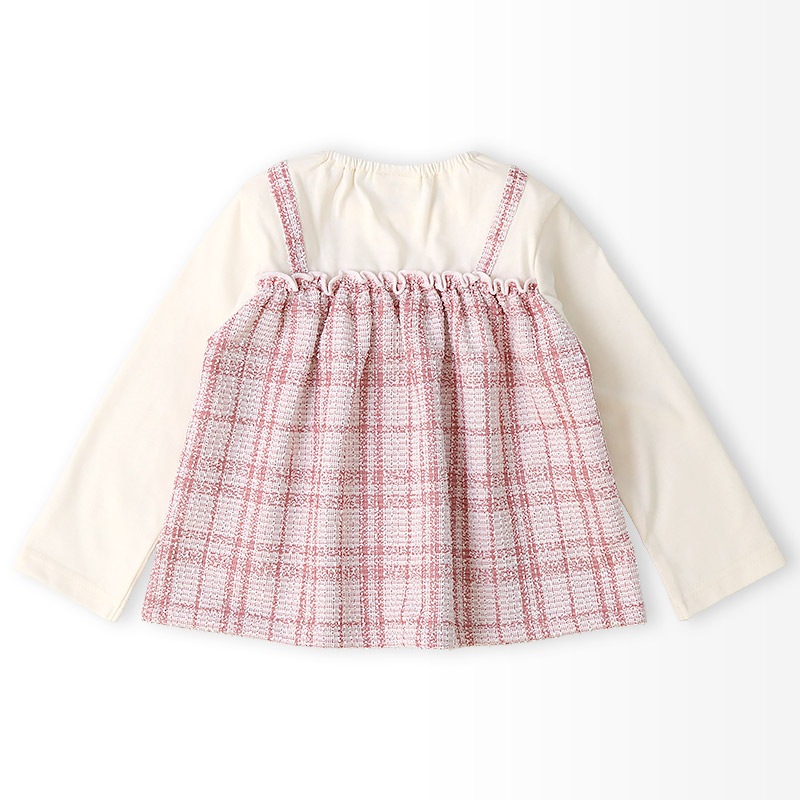 ツイードレイヤード風Tシャツ【Uzulandウズランド】