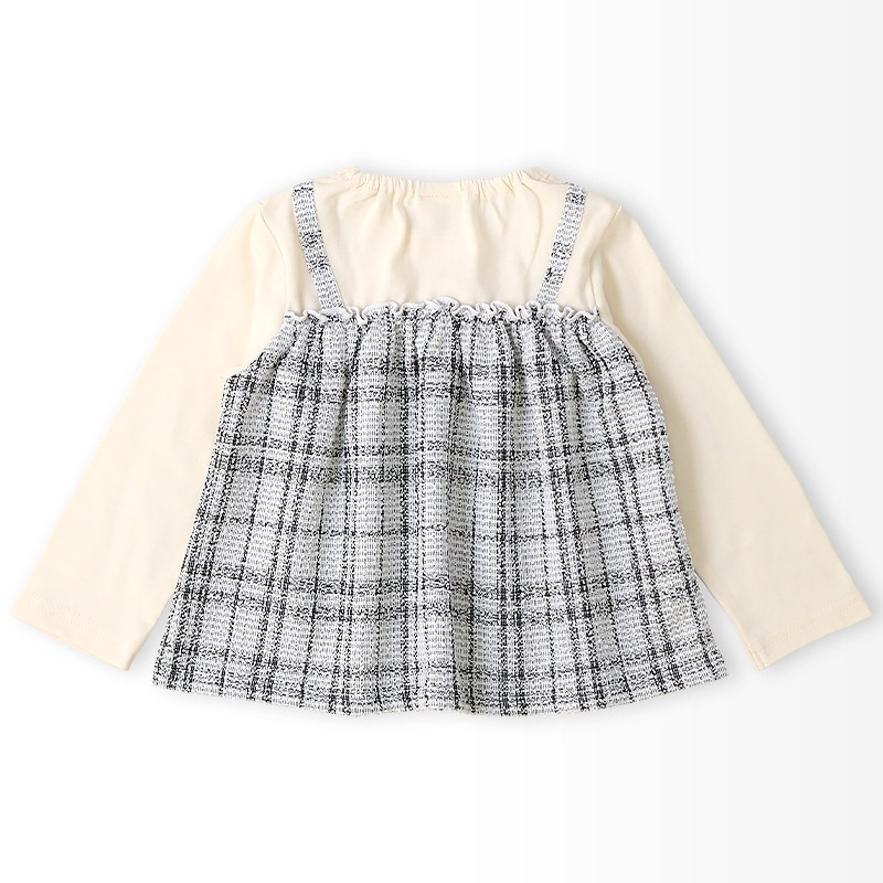 ツイードレイヤード風Tシャツ【Uzulandウズランド】