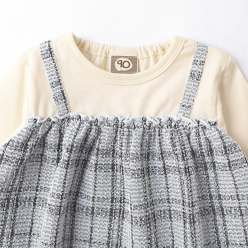 ツイードレイヤード風Tシャツ【Uzulandウズランド】